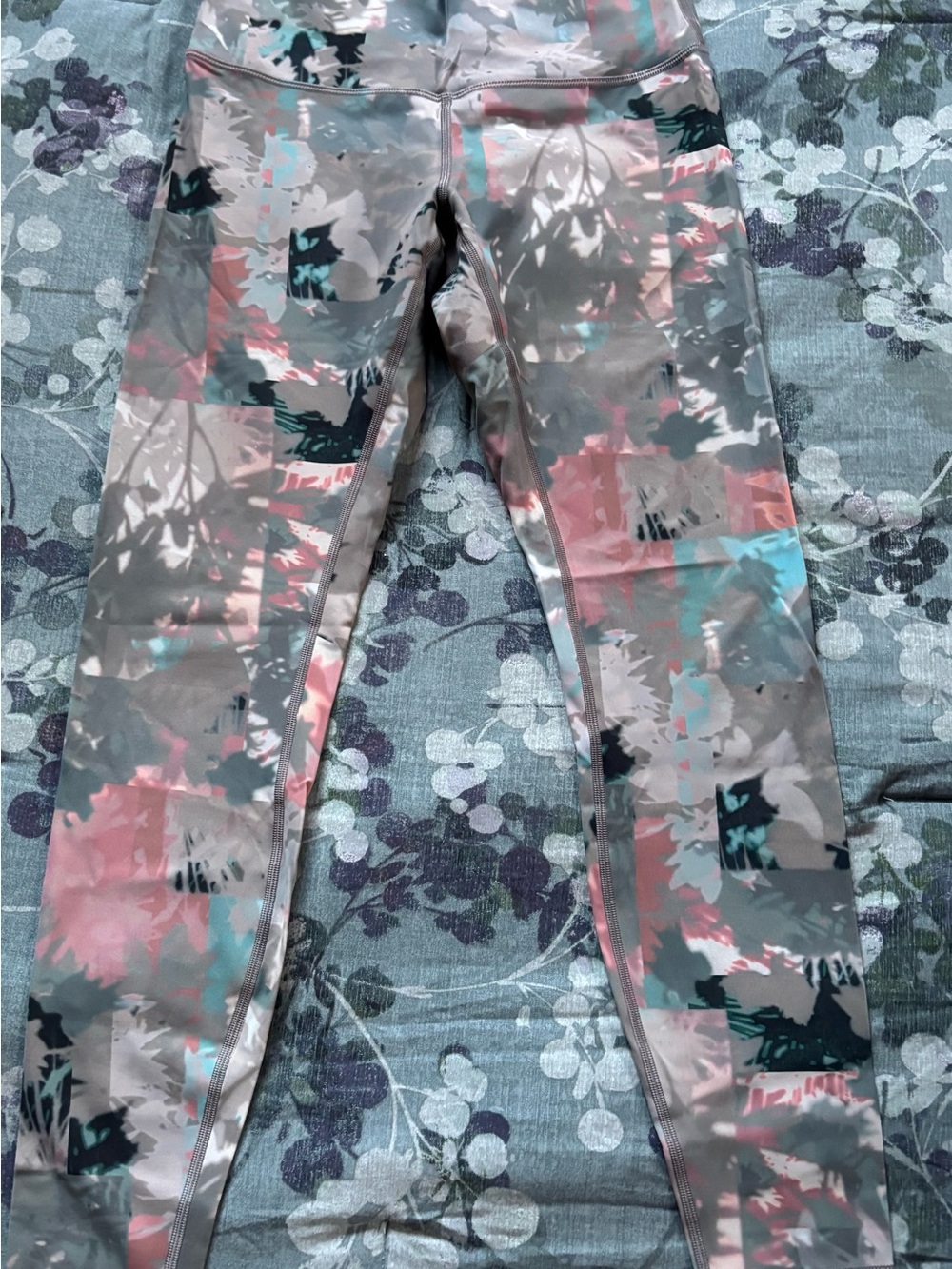 lululemon athletica Printed Leggings in Gray, Pink & Teal